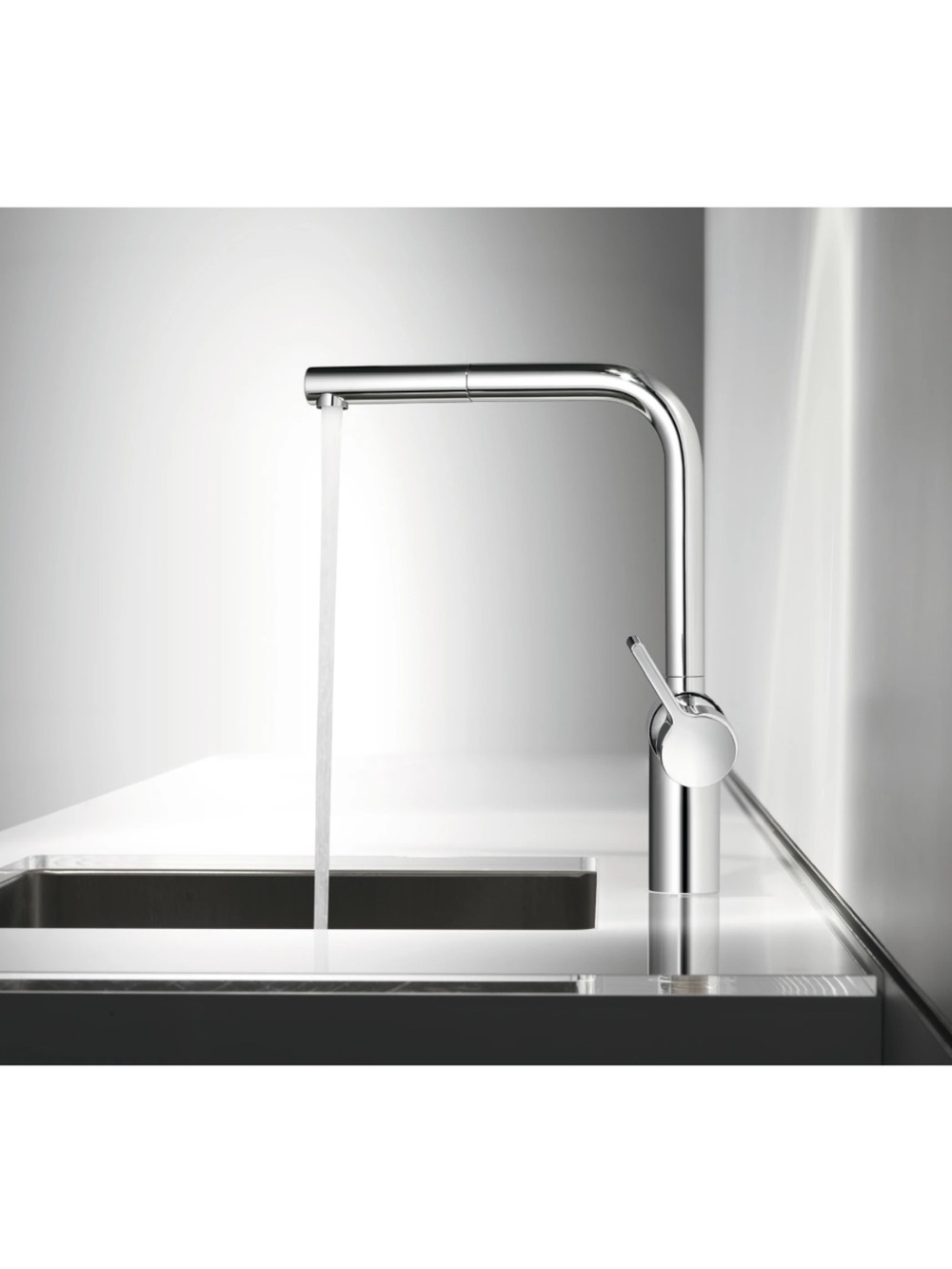 Lever Mixer Tap, Pull-Out Spout LIVELLO, Full Chrome A 225 10231103000FL